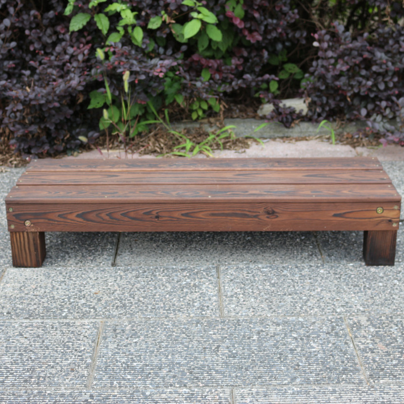 碳化实木花架户外阳台庭院花器花园肉肉架子木制多层台阶脚踏花几