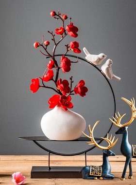 新中式家居中国风格茶桌室禅意摆件复古书房博物架玄关装饰品家庭