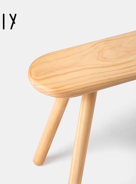 【新品】PIY大松饼长板凳实木家用客厅餐凳书桌椅北欧简约长条凳