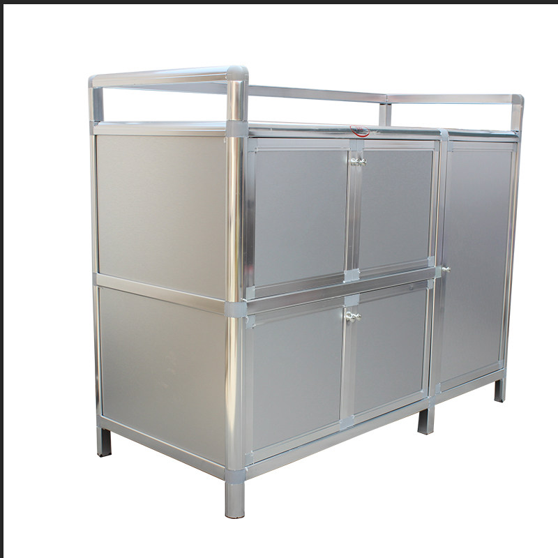 不锈钢橱柜简易组装经济型碗柜家用厨房柜子储物柜铝合金灶台厨柜