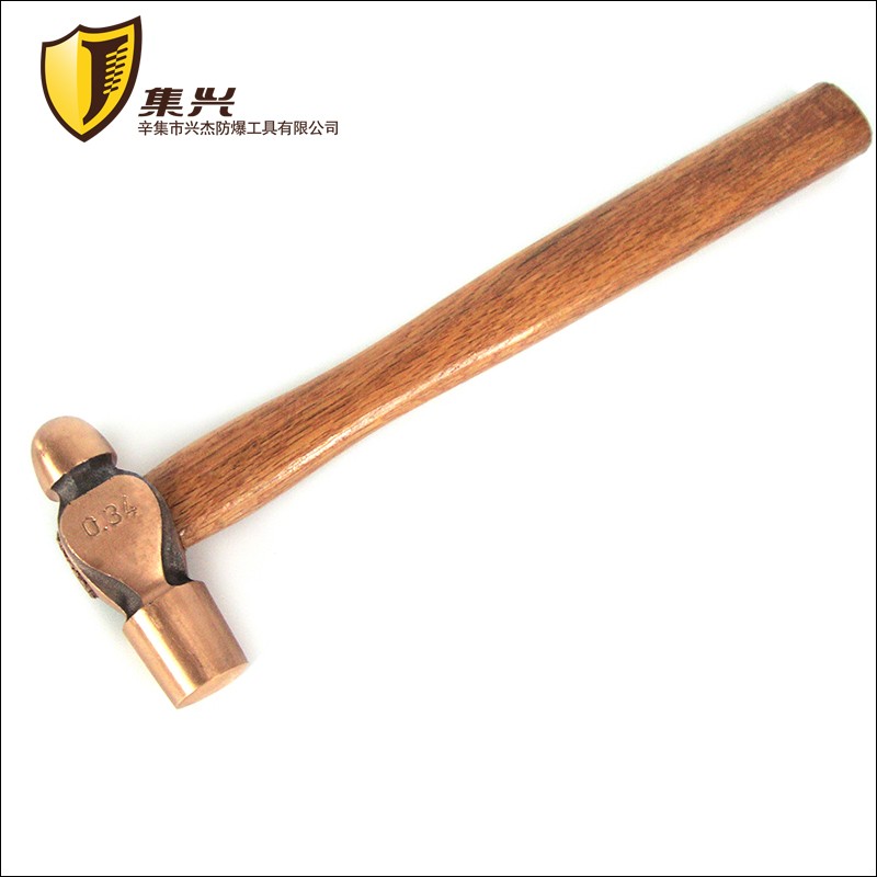 紫铜圆头锤木柄/紫铜锤/紫铜手锤/紫铜锤/铜锤1p2p3p纯铜材质