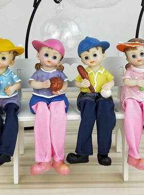 美式乡村吊脚娃娃 欧式田园房间卧室内小摆件动物人物工艺装饰品