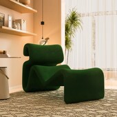 设计师极简休闲椅阳台客厅酒店民宿懒人布艺沙发椅躺椅客房