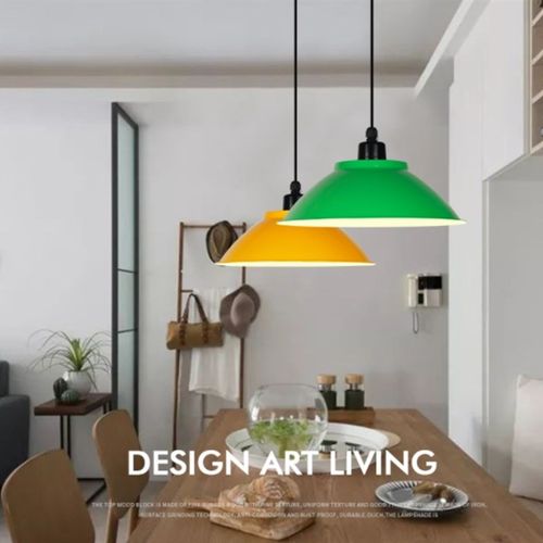 复古工业风喇叭吊灯单头工矿灯办公室展厅健身房舞蹈室彩色吊灯罩