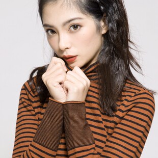 半高领毛衣女2021秋冬新款修身打底衫洋气内搭黑白条纹上衣针织衫