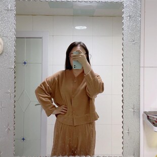 安莉芳家居服套装女秋冬加大码外穿厚款摇粒绒本命年红色睡衣052