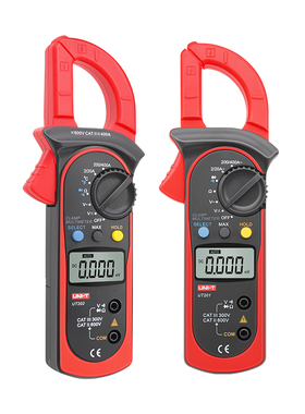 优利德钳形万用表UT201+小型便携式数字高精度钳形交直电流表204+