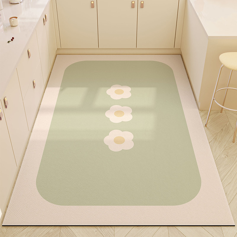 奶油风厨房地垫硅藻泥吸水防滑脚垫家用防油耐脏可擦免洗整铺地毯,居家布艺,厨房地垫,淘宝优惠券,粉丝福利购,淘宝优惠卷