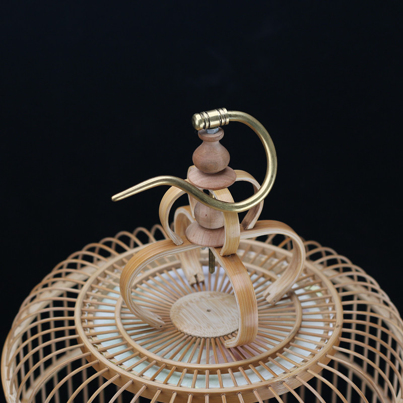 石燕竹鸟笼绣眼玉鸟金青芙蓉文鸟鸟笼竹皮抛光手工活底鸟笼老竹