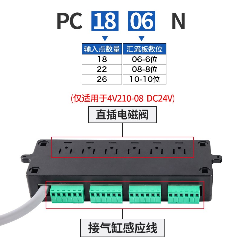 下排插式集成气动电磁阀阀岛总线阀板4V210-08 24V汇流板阀组200M