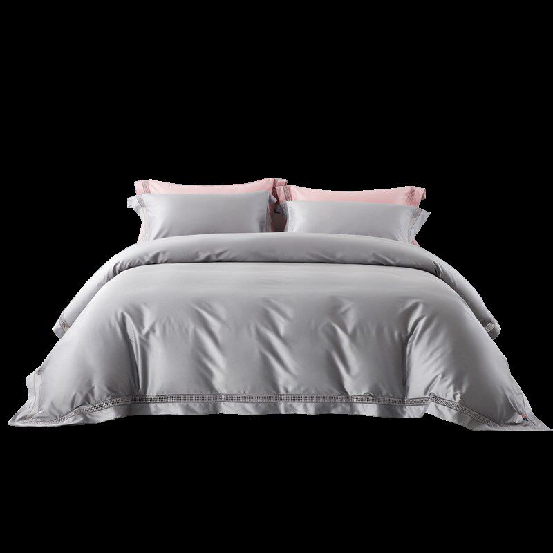 佳丽斯100S贡缎床上四件套轻奢高级感纯棉全棉被套长绒棉床单简约