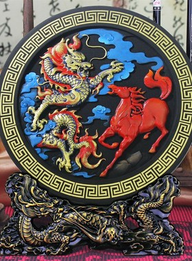 活性炭雕工艺品 电视柜酒柜书房客厅摆件家居装饰品摆设龙马精神
