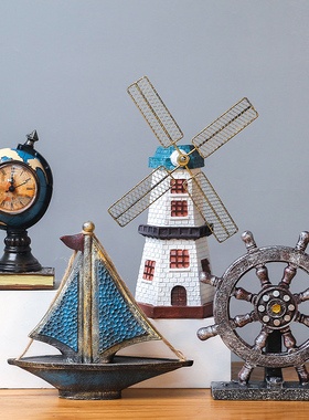 海洋复古小摆件玄关欧式创意家居摆设客厅服装餐厅酒柜店铺装饰品