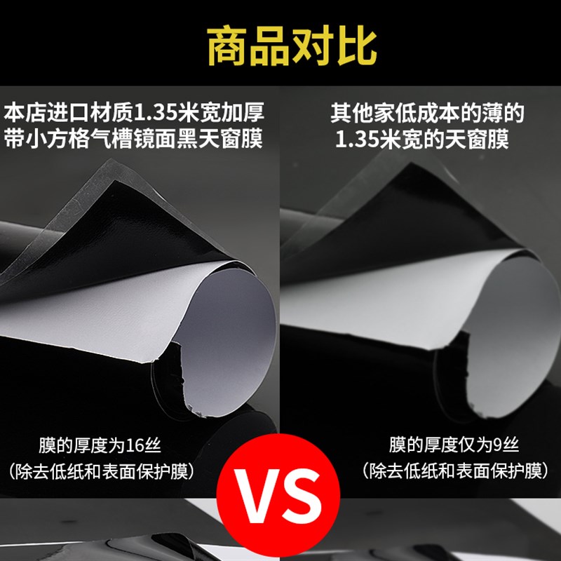 汽车顶膜改色全景天窗装饰亮面黑色膜车顶亮黑改色膜防水保护膜