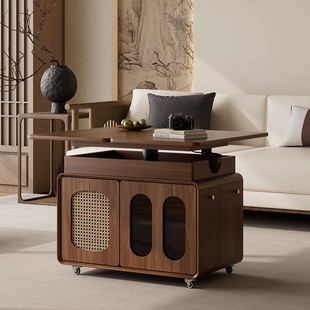 实木茶几可移动升降折叠茶几客厅家用角几小户型沙发边几小推车