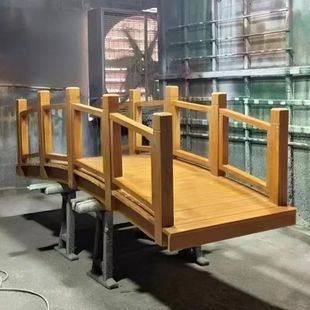 户外防腐网红木桥公园景区花园弧形小木桥室外造景仿古实木拱桥