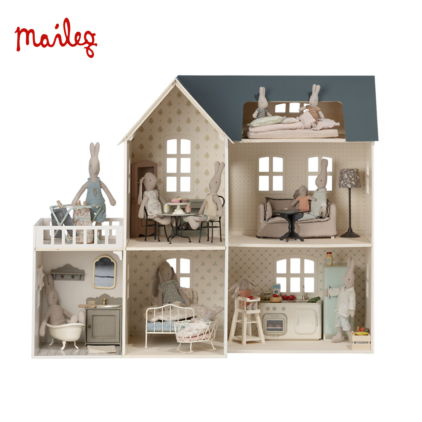 丹麦Maileg娃娃屋椅子沙发北欧风童话火柴盒小老鼠浴室套房子组合