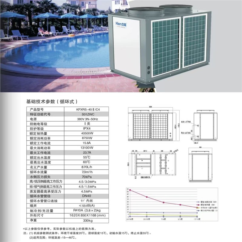 热销生能空气能热水器适用宾馆酒店工地学校医院生能热泵超低温变