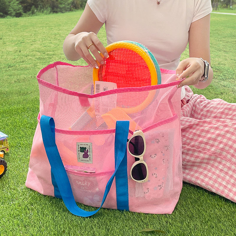 热销儿童玩具收纳袋旅行携带网兜大容量宝宝户外出积木挖沙工具沙
