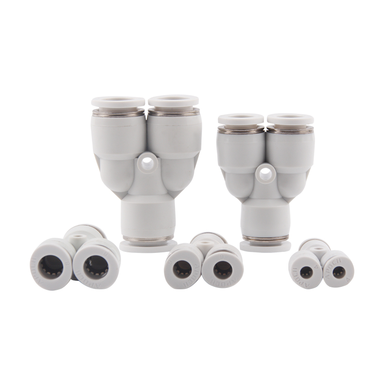 热销白色亚德客型PY6气管快速插接头PY8 Y型三通气动元件快插高压