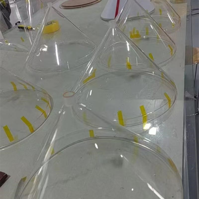 热销高透明有机玻璃实验仪器漏斗料斗模型亚克力锥形管大口径漏斗