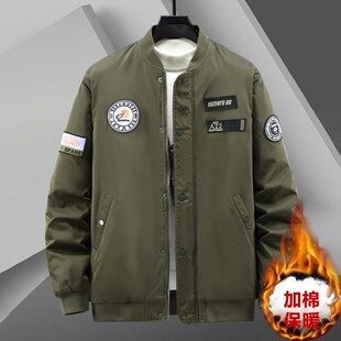 10X特大码 加厚宽松棉袄外套260棒球服夹克飞行棉服400 330斤男冬季