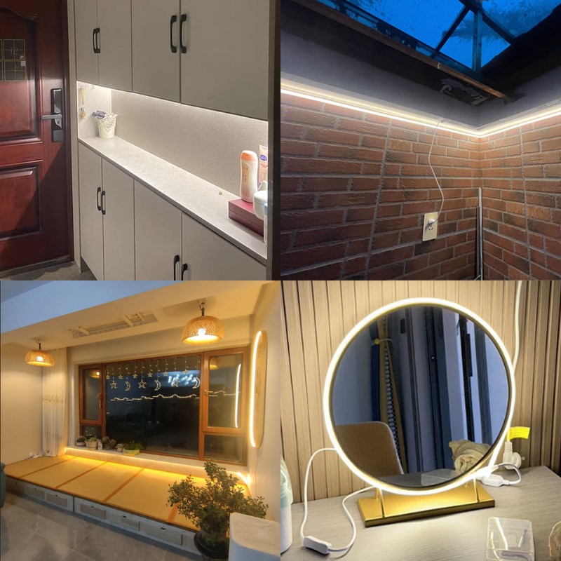 直插式灯带led长条床头氛围灯插电款家用自粘理发服装店220V补光