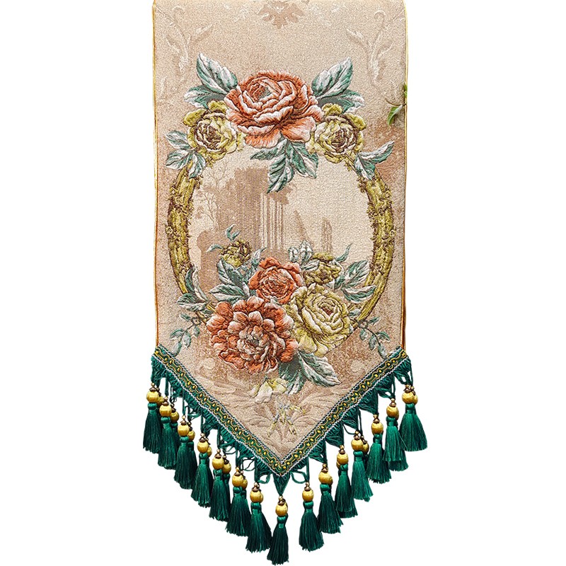 30岁要注重品位 美式茶几桌旗复古高端奢华新中式35cm宽餐桌桌布