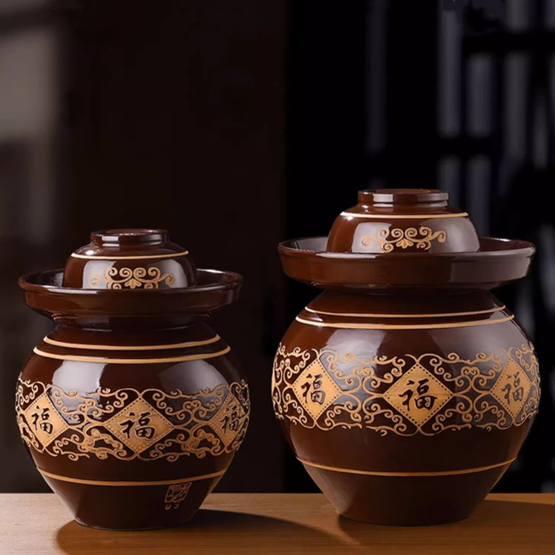 四川家用泡菜坛子土陶老坛子酸菜缸密封瓦罐专用腌菜坛陶瓷咸菜罐