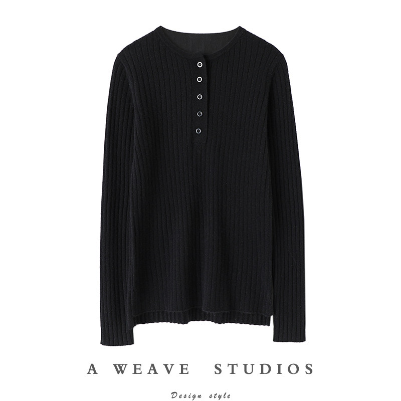 穿千遍也不腻!软糯百搭纽扣坑条羊绒衫女纯羊绒毛衣针织打底衫,女装/女士精品,羊绒衫,淘宝优惠券,粉丝福利购,淘宝优惠卷