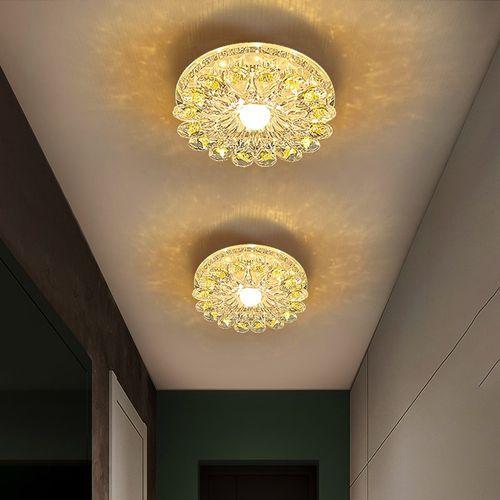 LED水晶过道走廊灯新款嵌入式入户玄关阳台灯现S代简约楼梯吸顶灯