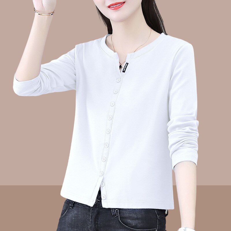 欧货套头短款t恤女薄款2t024春秋季新款宽松小个子洋气长袖打底衫