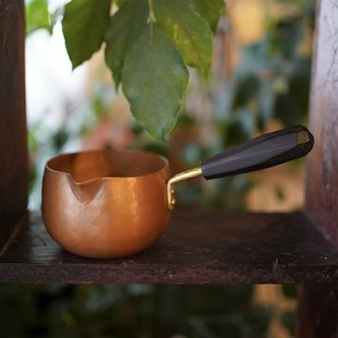 公道杯纯铜公杯锤纹分茶水杯侧把分茶器咖啡分享壶小奶锅煮茶器