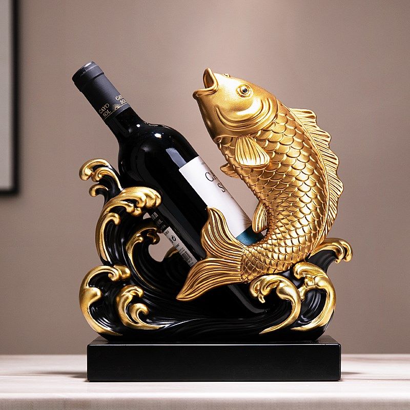 风生水起锦鲤鱼红酒架摆件餐边柜酒柜装饰品年年有余乔迁新居礼物,家居饰品,装饰摆件,淘宝优惠券,粉丝福利购,淘宝优惠卷