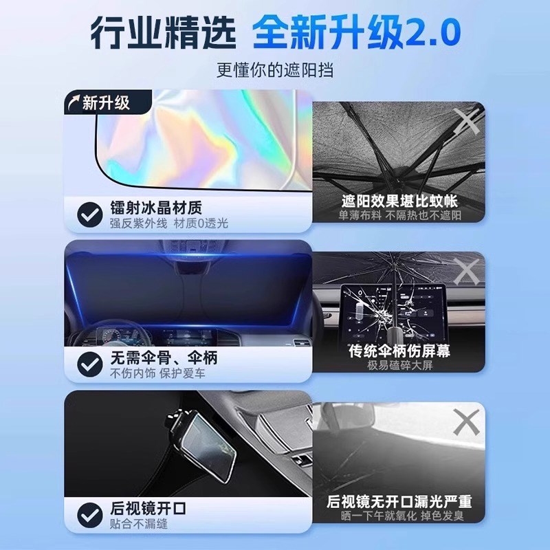 汽车遮阳挡车窗防晒隔热遮阳帘挡风玻璃遮阳板罩降温遮阳伞