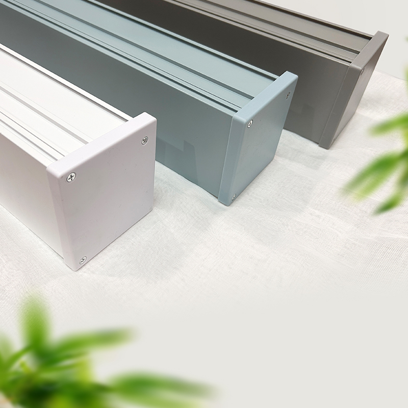 铝合金窗帘盒挡板顶装窗帘遮挡盒单轨静音窗帘盒轨道双轨一体侧装