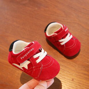 2025秋季婴儿鞋子软底6到12个月婴幼儿学步鞋一岁宝宝红色鞋周岁8