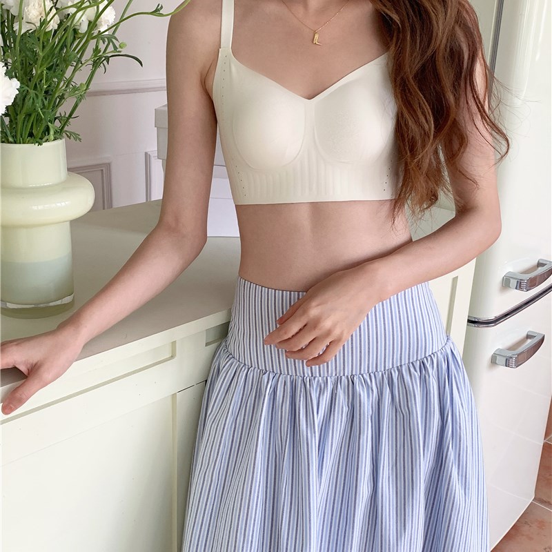 秋季新款竖胶果冻内衣胸罩女士薄款聚拢侧推显瘦无钢圈无痕内衣