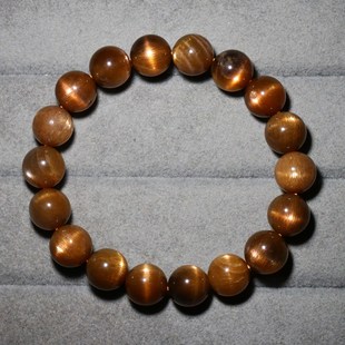 天然猫眼骨干长石金日光石长石手串金黄色金银黑女饰品手链送礼物