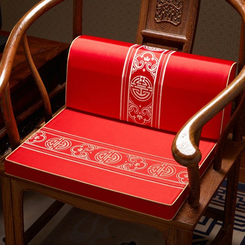 中式腰靠垫客厅沙发靠背办公室护腰靠背红木O椅垫坐垫靠垫一体定