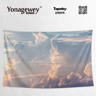 松弛感梦幻云朵云层天空云海艺术海报墙壁装饰画背景布挂布挂毯