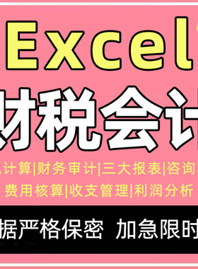 excel报价单财务会计个税计算审计报表分析收支出表格代统计数据