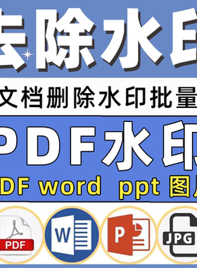 pdf去除水印word文档ppt删除批量资料照片消除删除excel资料扫描