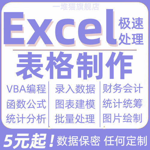 帮忙excel表格制作代做图表vba数据处理定制设计记账wps函数分析
