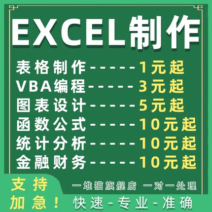 excel制作表格数据处理记账修复分析设计图表整理统计办公代填表