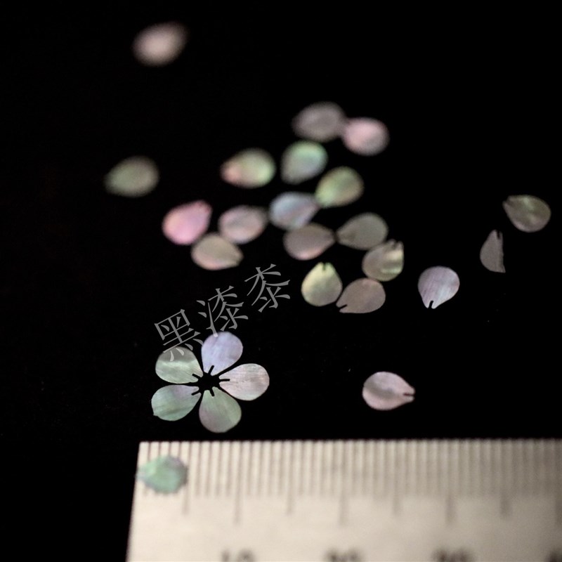 梅花形 传统螺钿花黑漆漆大漆漆器镶嵌素材漆画材料