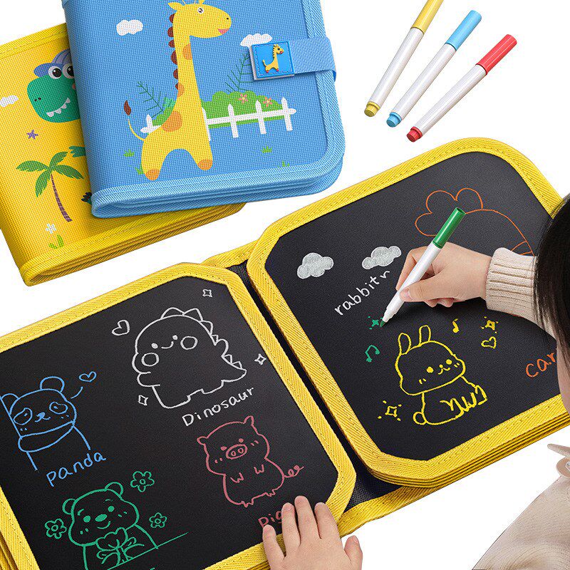 儿童便携式涂鸦画板可擦绘画册宝宝画画本写字婴儿0-3岁益智玩具