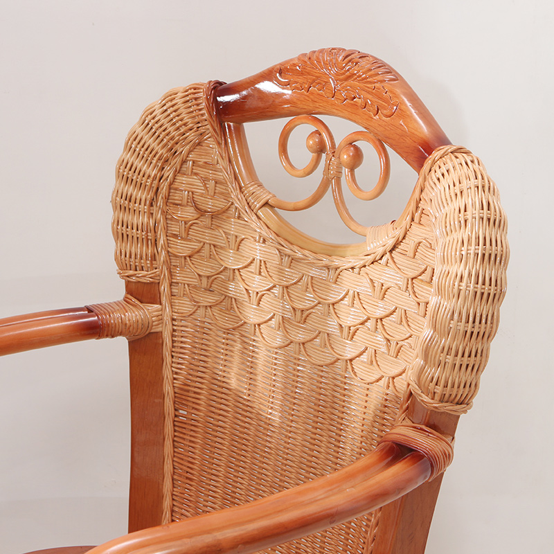 阳台天然真藤条编织椅子三件套茶桌老单人休闲坐垫沙发手工新款式