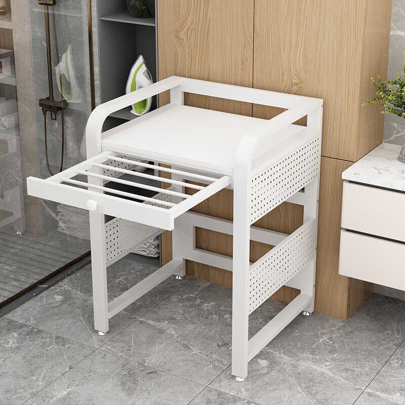 带晾衣架洗衣机置物架卫生间落地多功能浴室阳台上方收纳架