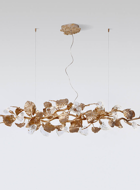 纯铜后现代全铜树枝水晶吊u灯客厅餐厅书房酒店软装工程纯铜灯具